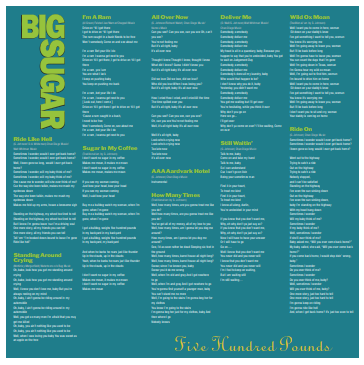 Big Sugar CANADIAN "Five Hundred Pounds"  Anniversary Vinyl